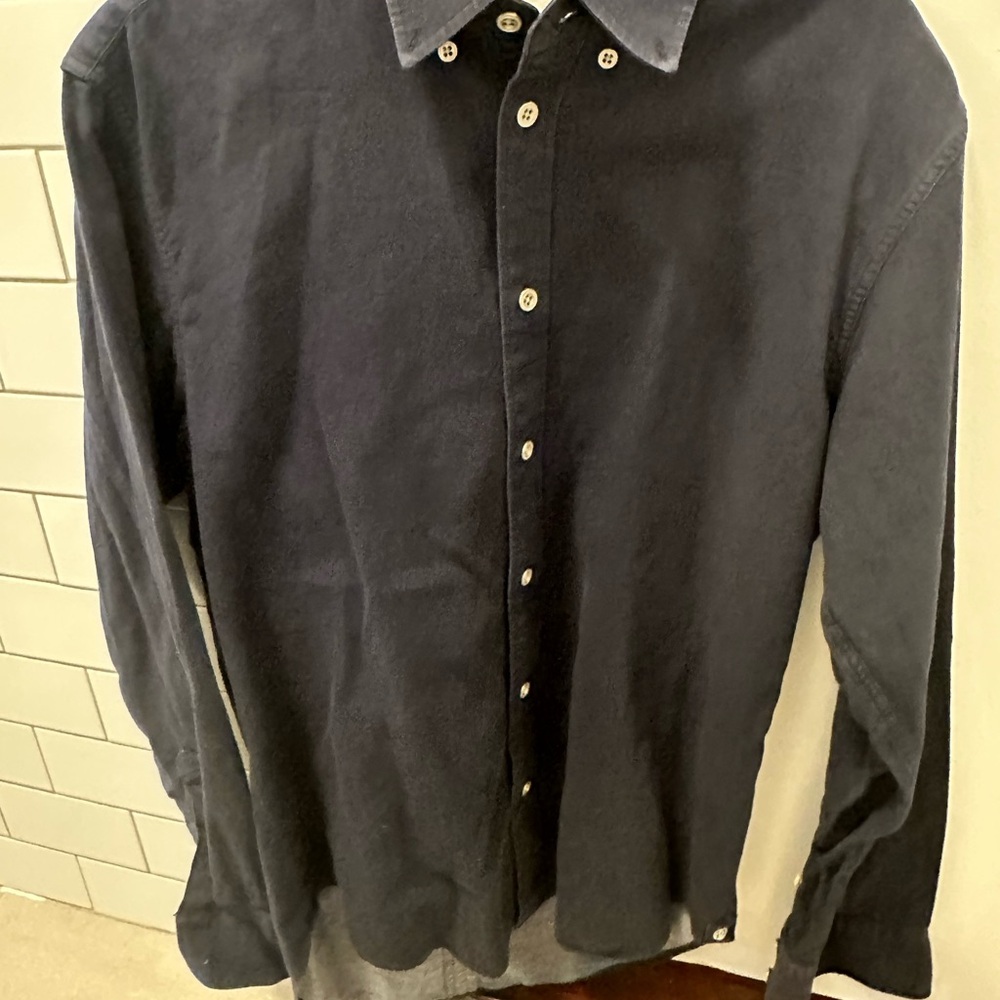 rag & bone Men's Navy Button Down Shirt